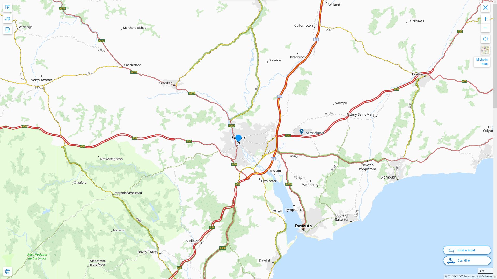 Exeter Highway and Road Map